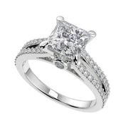 Jordin Double French-Set Split Shank Classic Princess Cut Diamond Engagement Ring - Nivetta